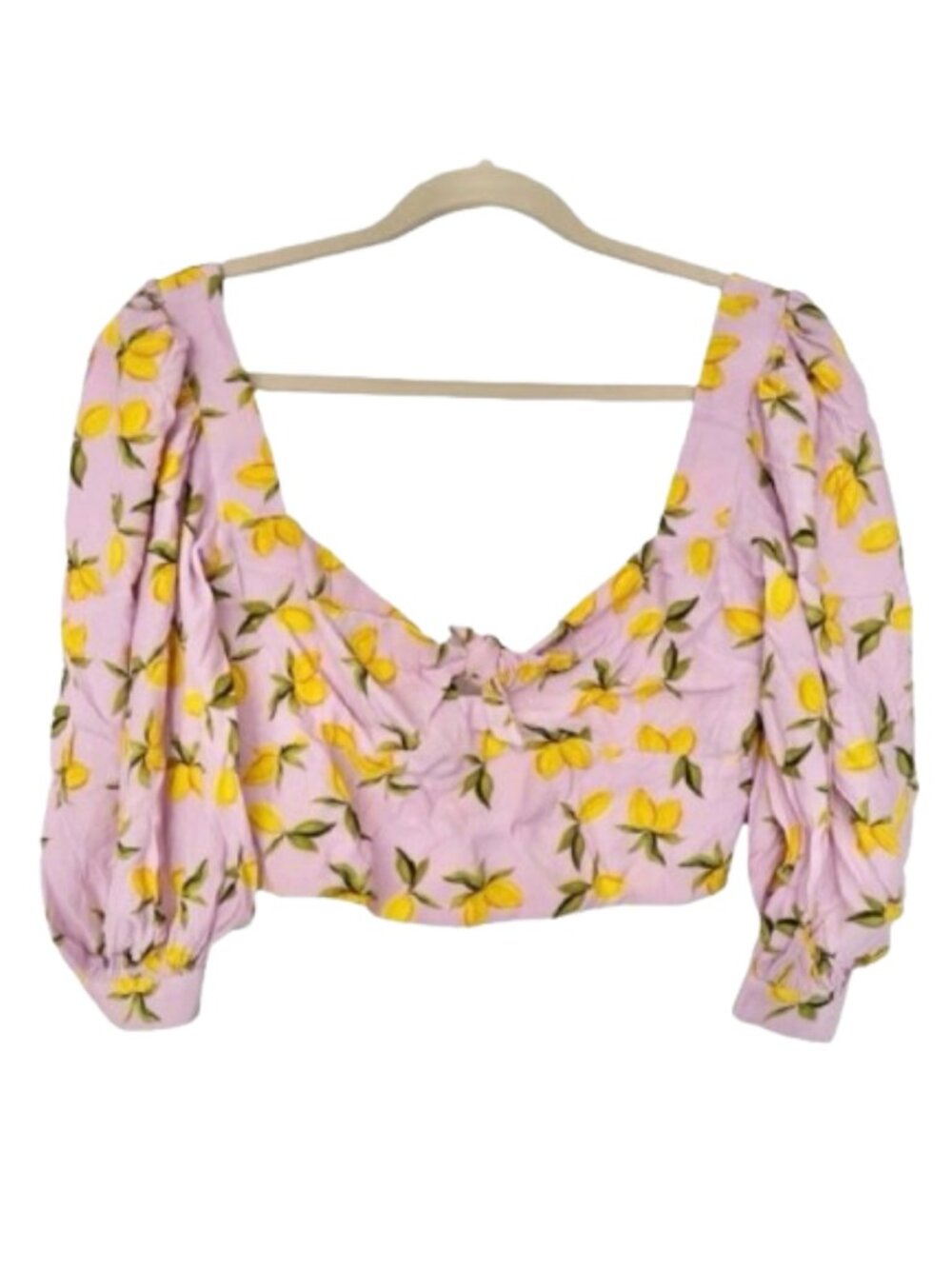 Yumi Kim Lavender Lemons Crop Top Front Tie